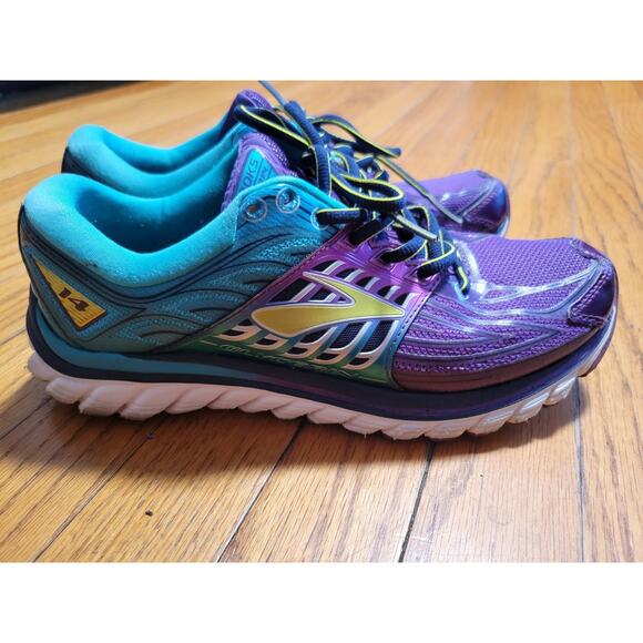 Brooks Glycerin 14 Purple Teal Blue Running Shoes Womens Size 8.5 - Picture 7 of 8